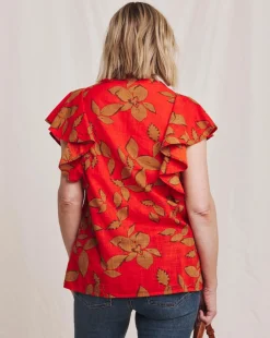 Julipa Flutter Sleeve Pintuck Blouse