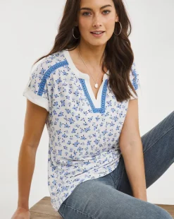 Julipa Lace Notch Neck Top