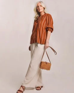 Julipa Lace Trim Button Down Blouse