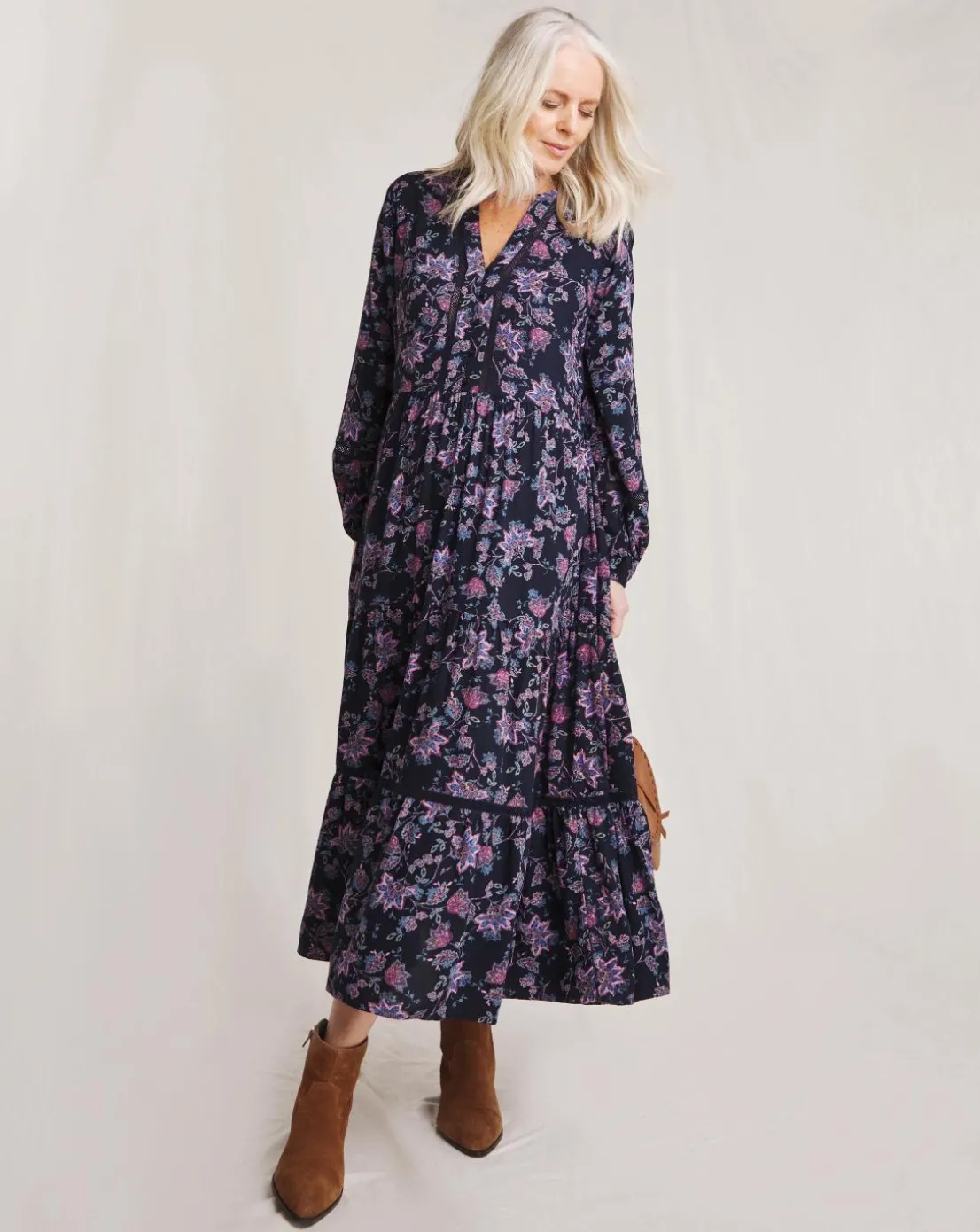 Julipa Lace Trim Printed Dress
