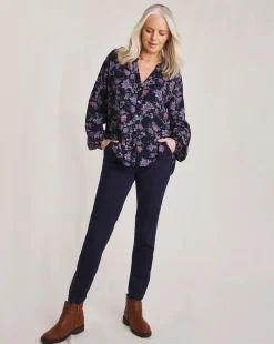 Julipa Lace Trim Printed Blouse