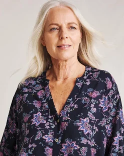 Julipa Lace Trim Printed Blouse