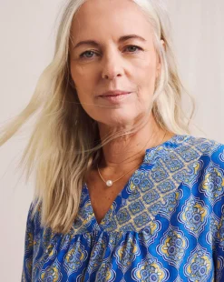 Julipa Mix Print Notch Neck Blouse