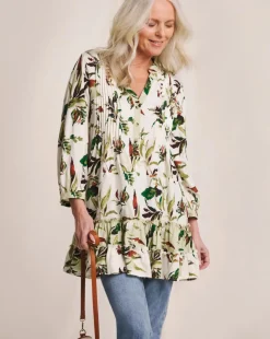 Julipa Mix Print Pintuck Tunic
