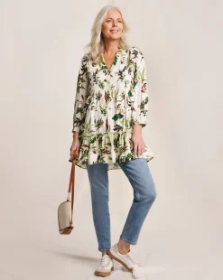 Julipa Mix Print Pintuck Tunic