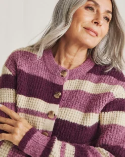 Julipa Multi Stripe Button Down Cardigan