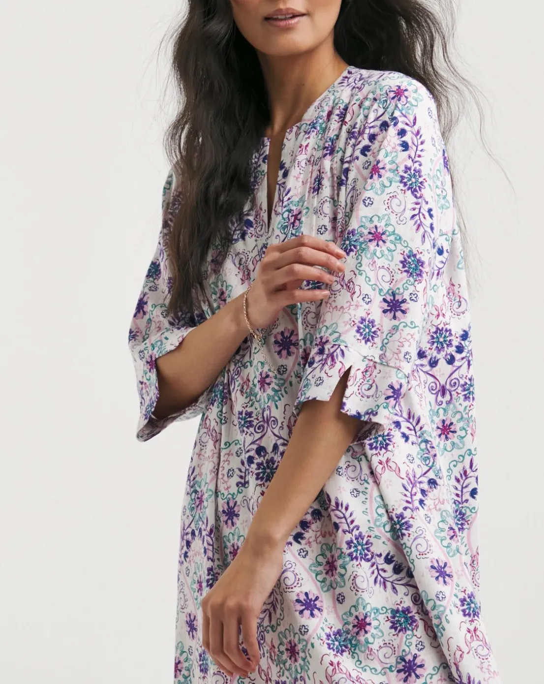 Julipa Pintuck Linen Mix Shift Dress