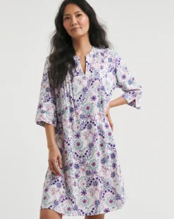Julipa Pintuck Linen Mix Shift Dress