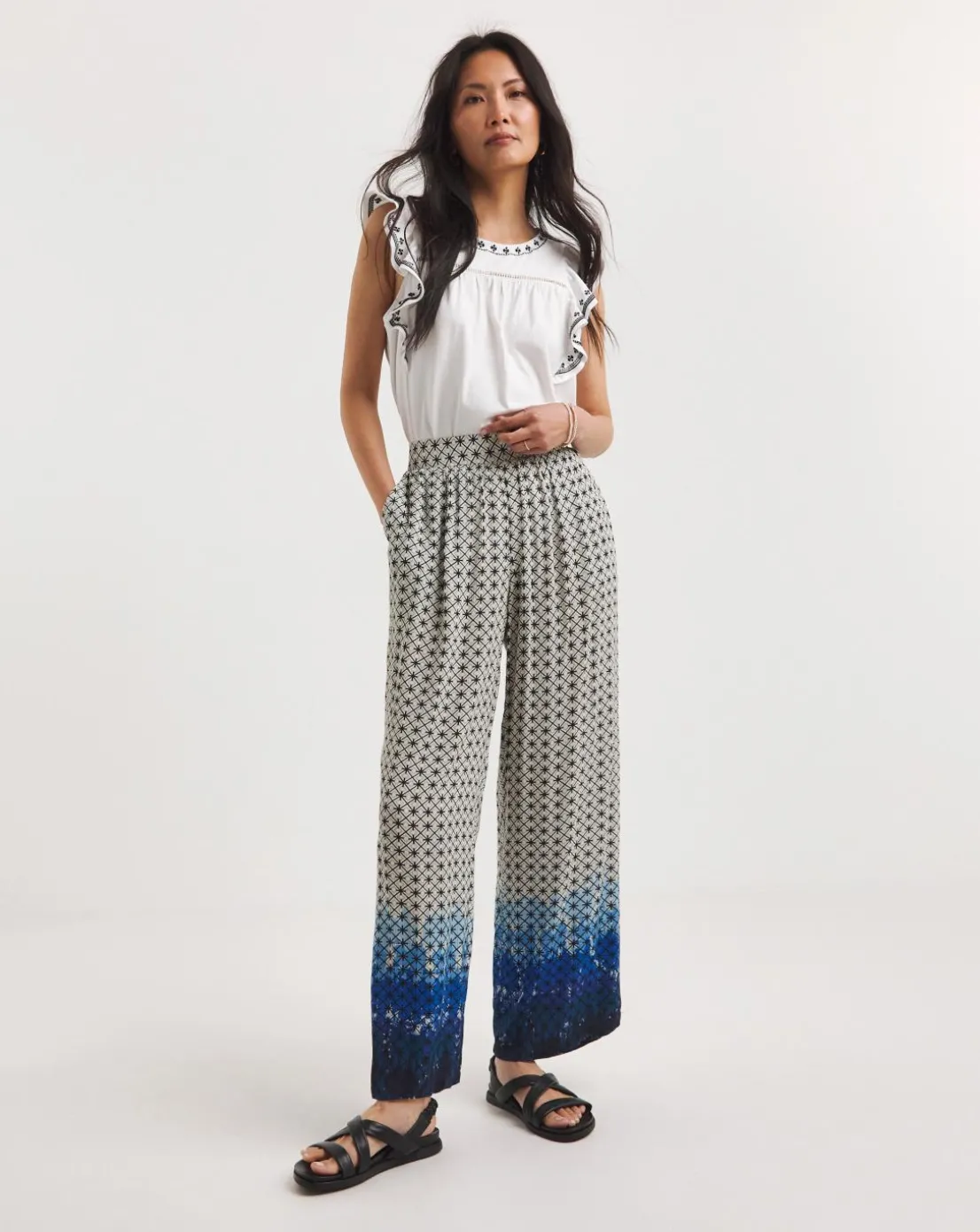 Julipa Printed Crinkle Trouser