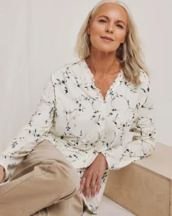 Julipa Printed Jersey Frill Neck Top