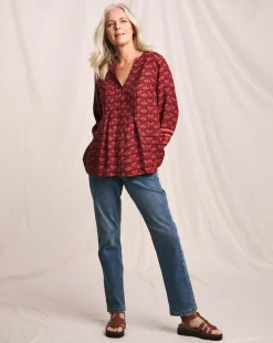 Julipa Printed Pintuck Blouse