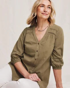 Julipa Textured Lace Trim Blouse