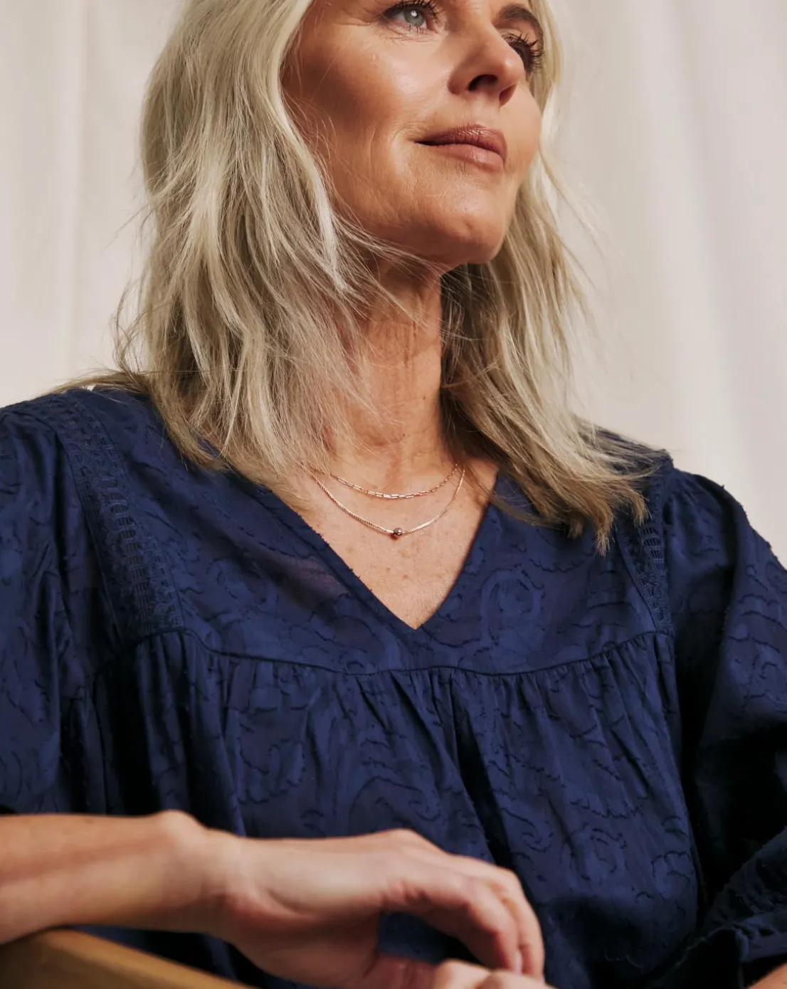 Julipa Volume Sleeve Textured Blouse