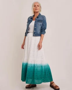 Julipa White Ombre Broderie Skirt