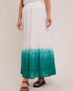 Julipa White Ombre Broderie Skirt