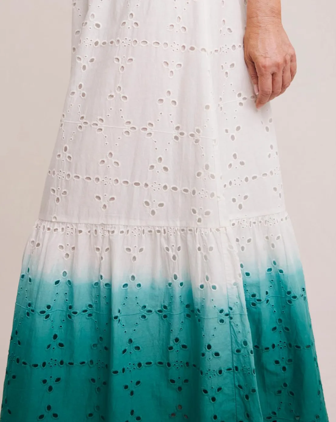 Julipa White Ombre Broderie Skirt