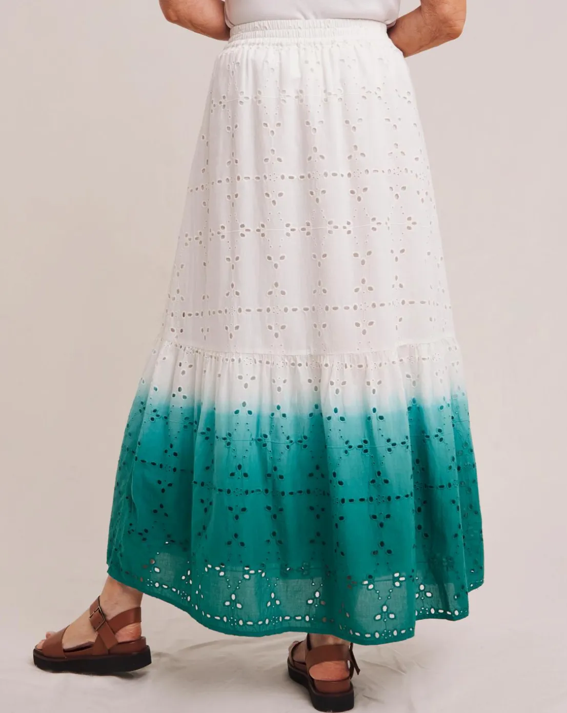 Julipa White Ombre Broderie Skirt