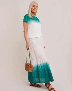 Julipa White Ombre Broderie Skirt