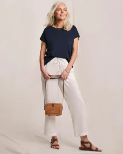 Julipa White Tapered Linen Trousers