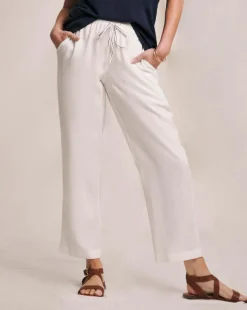 Julipa White Tapered Linen Trousers