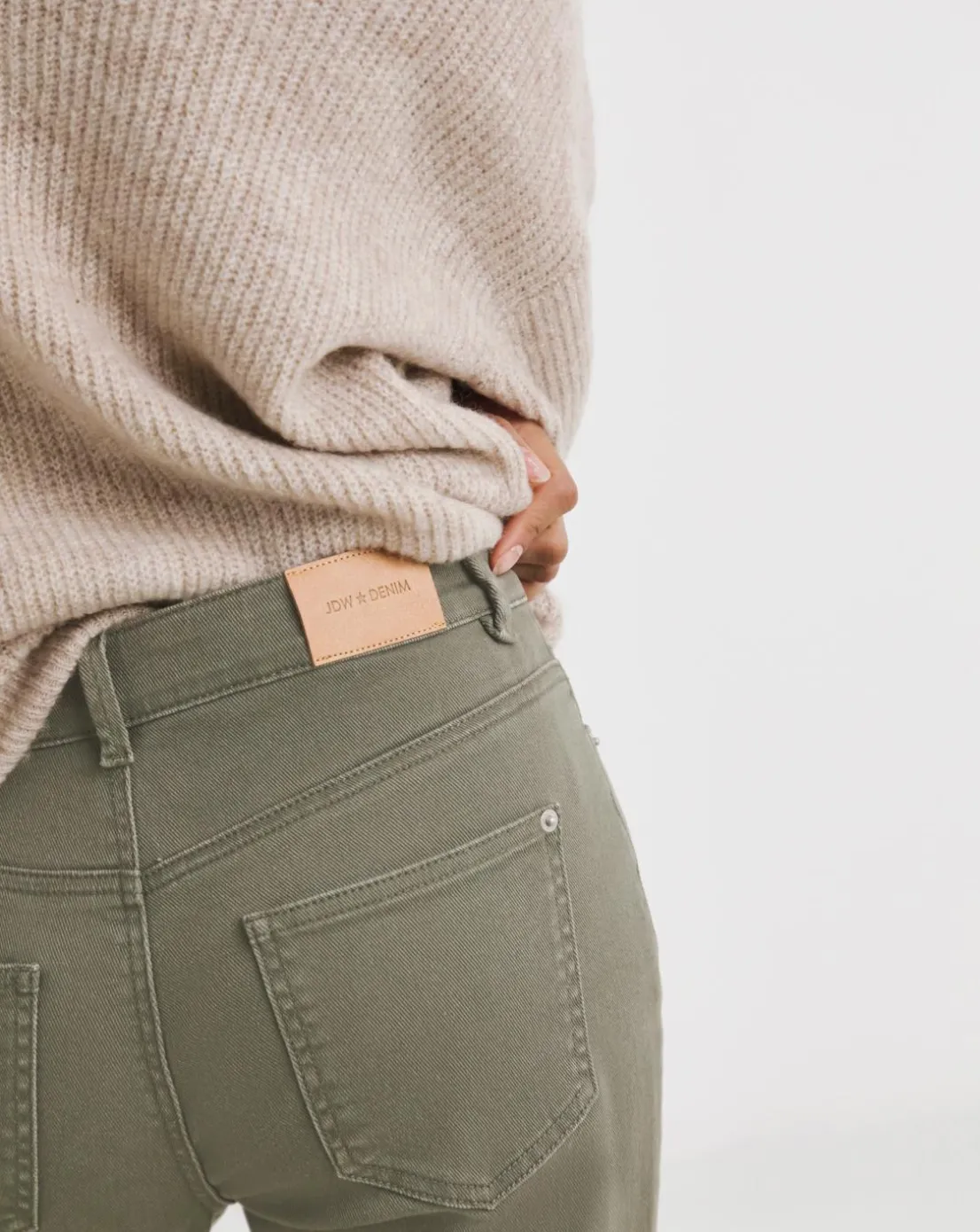 Khaki Straight Leg Jeans