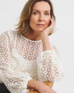 Lace Bishop Sleeve Blouse