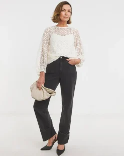Lace Bishop Sleeve Blouse