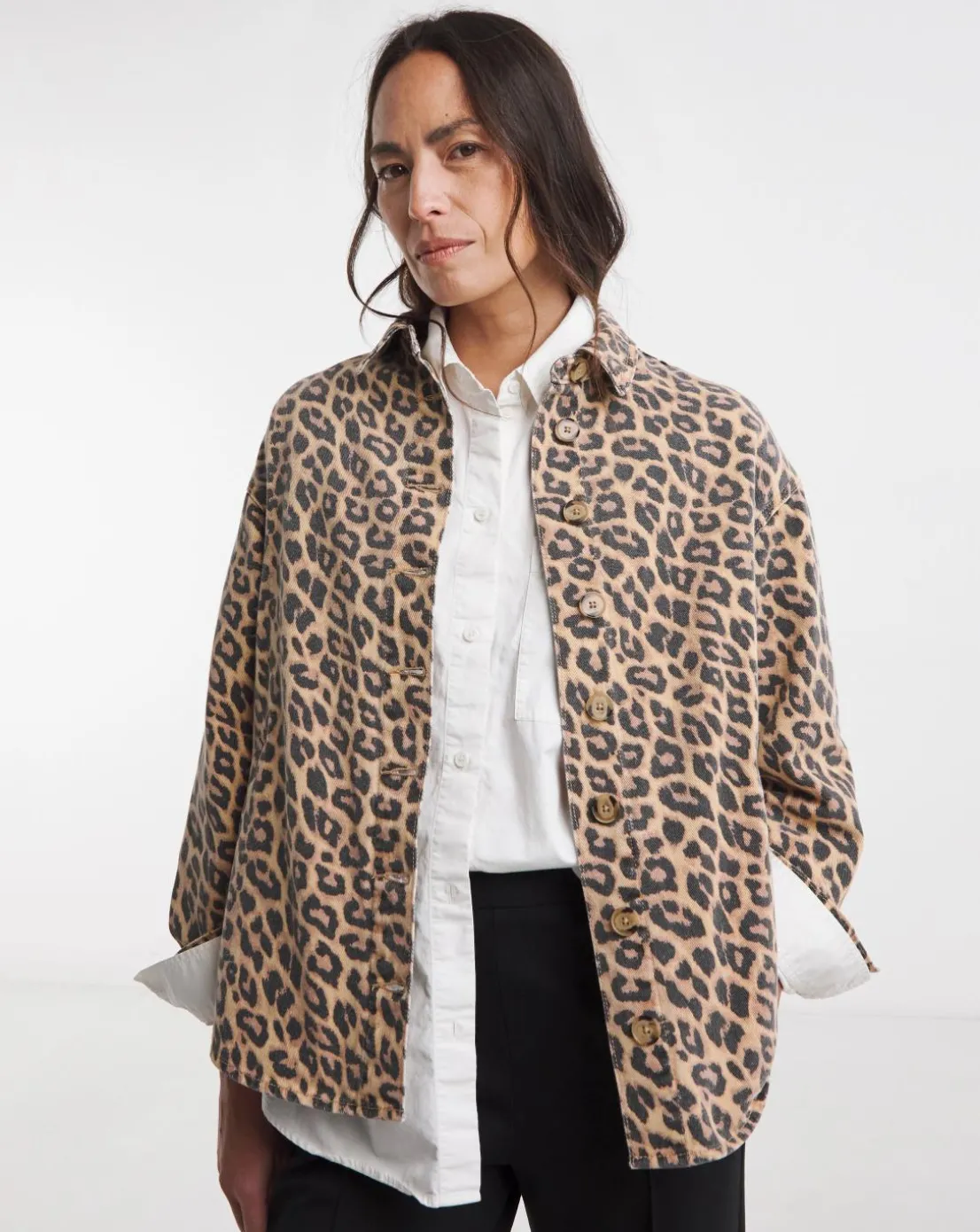 Leopard Denim Jacket