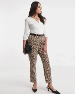 Leopard Straight Leg Jeans
