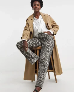 Leopard Straight Leg Jeans