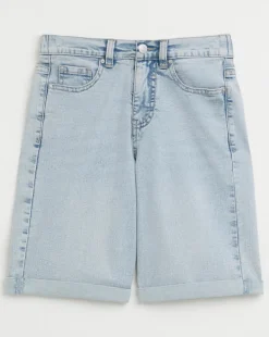 Light Blue 24/7 Knee Denim Shorts