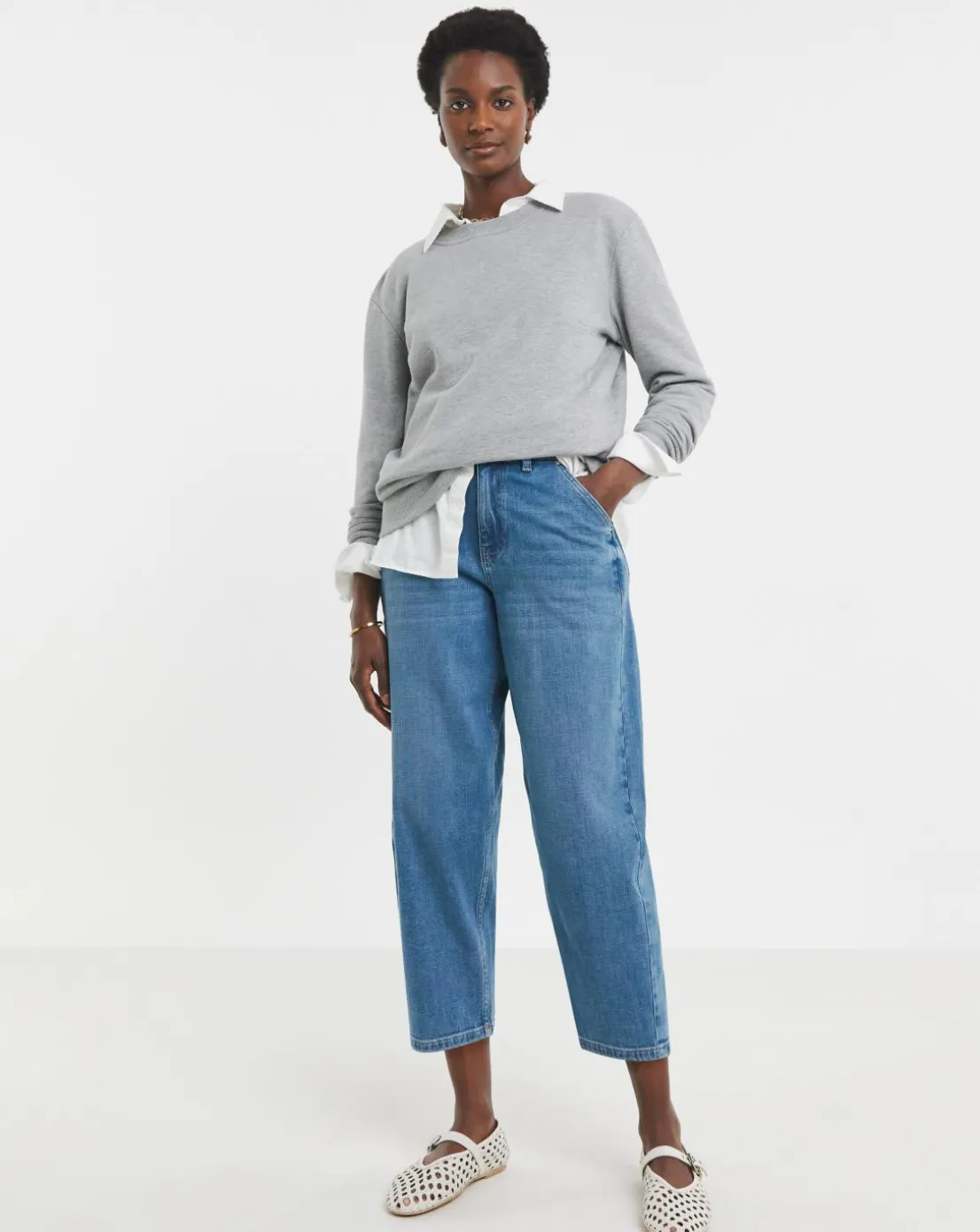 Light Blue Barrel Leg Jeans