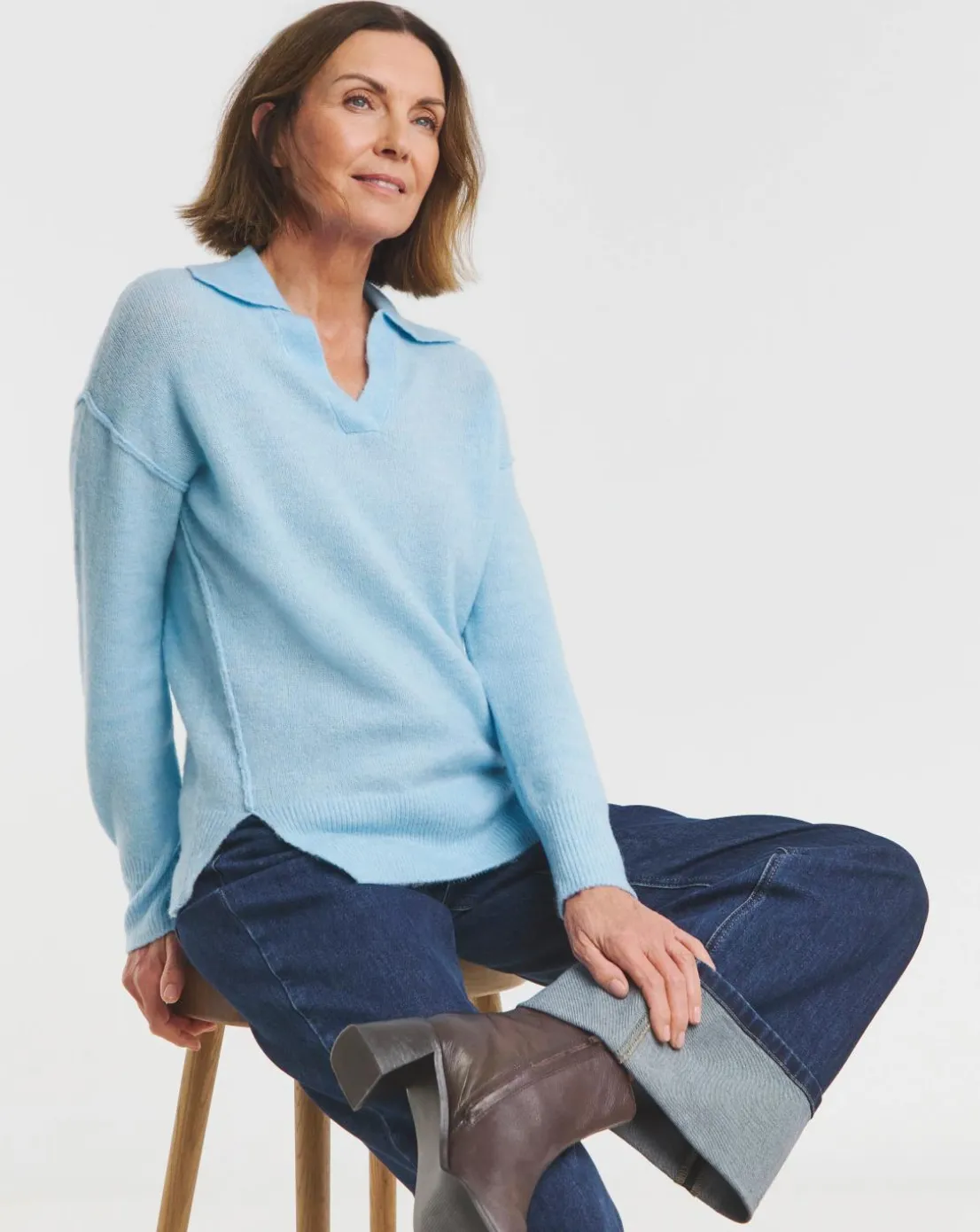 Light Blue Collar Jumper