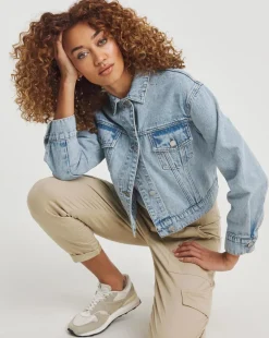 Light Blue Cropped Denim Jacket