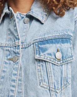 Light Blue Cropped Denim Jacket