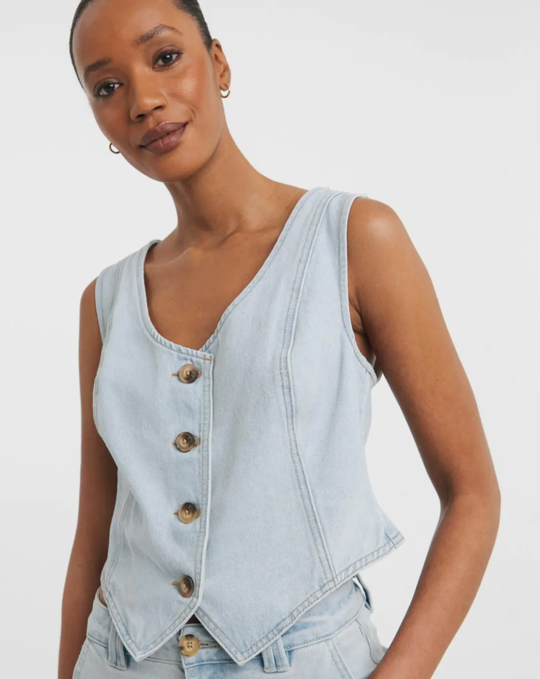 Light Blue Denim Waistcoat