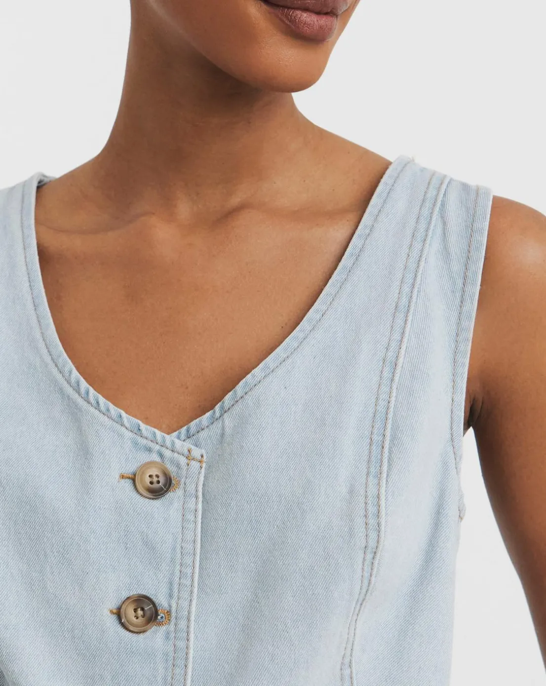 Light Blue Denim Waistcoat