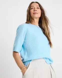 Light Blue Short Sleeve Crew Neck Jumper