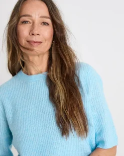 Light Blue Short Sleeve Crew Neck Jumper