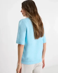 Light Blue Short Sleeve Crew Neck Jumper