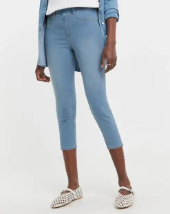 Light Blue Stretch Crop Jeggings