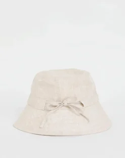 Linen Bow Detail Bucket Hat