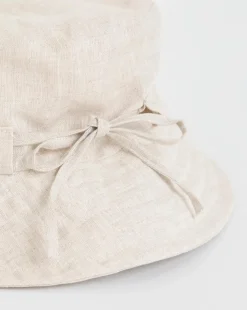 Linen Bow Detail Bucket Hat