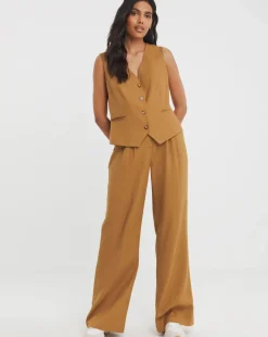 Linen Button Front Waistcoat