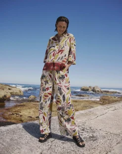 Linen Mix Wide Leg Trouser