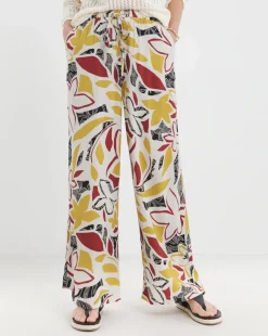 Linen Mix Wide Leg Trouser