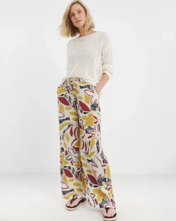 Linen Mix Wide Leg Trouser
