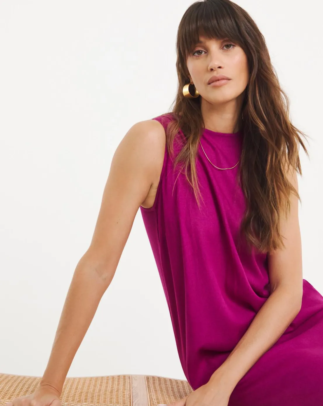 Linen Sleeveless Shift Dress