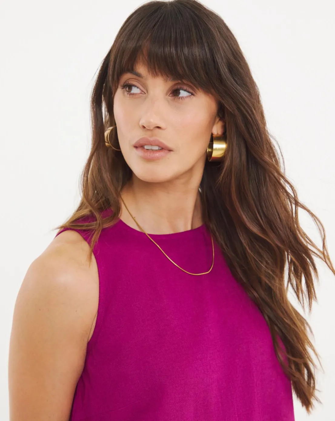 Linen Sleeveless Shift Dress