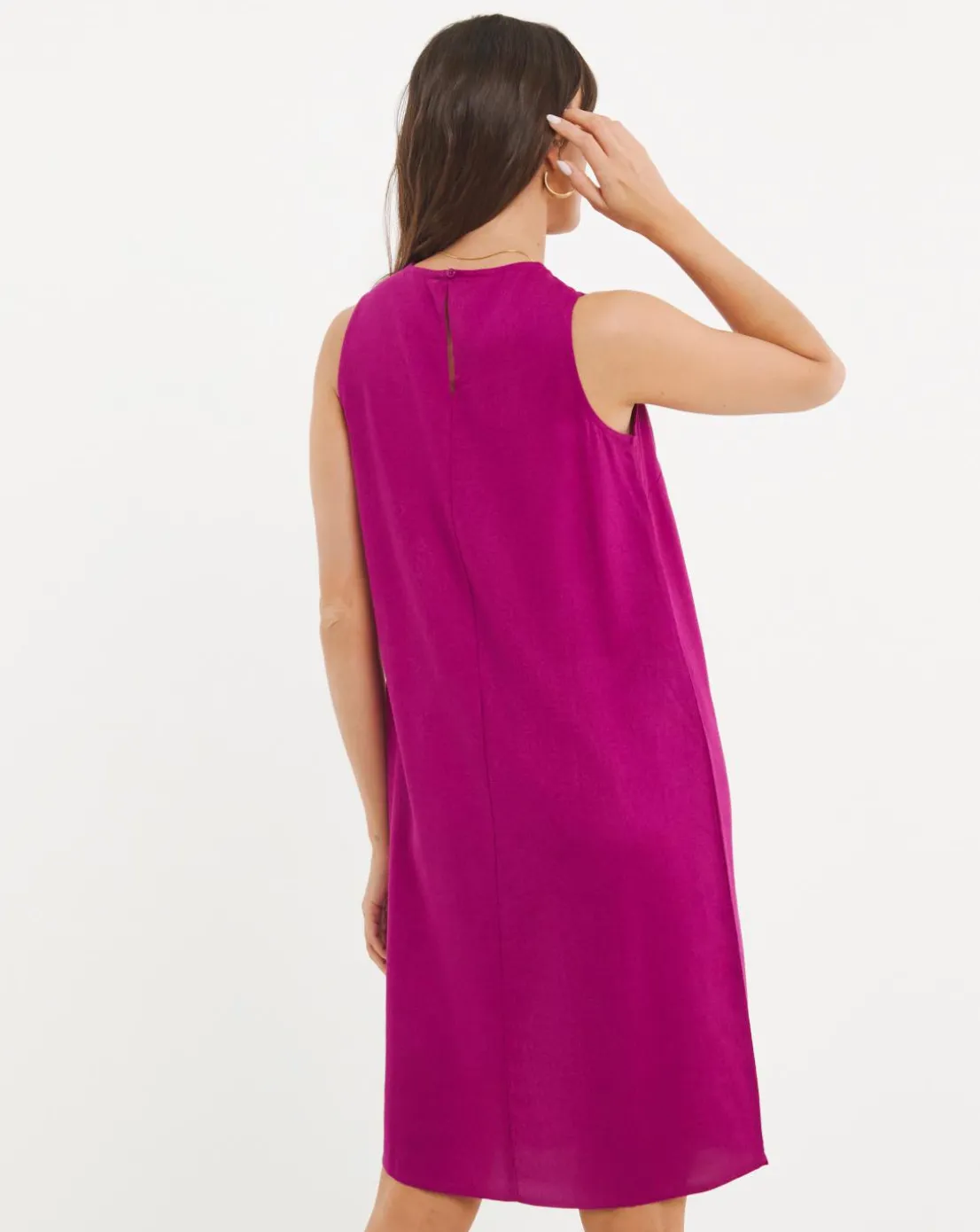 Linen Sleeveless Shift Dress